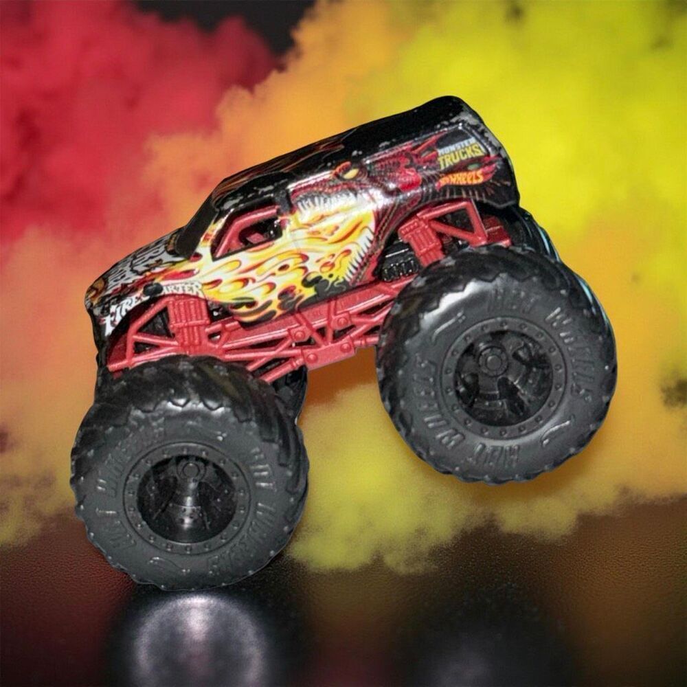 Hot Wheels Monster Truck Fire Starter Die Cast Metal Body Mattel Toy Car  A43